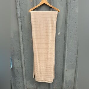 Ann Taylor Pink Cashmere Striped Scarf, 86” x 18”